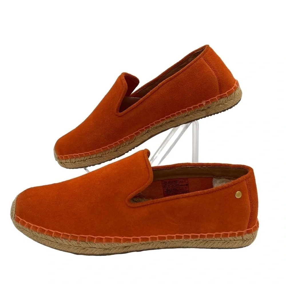 UGG Women’s Sandrinne Suede Orange Espadrille Size 7.5